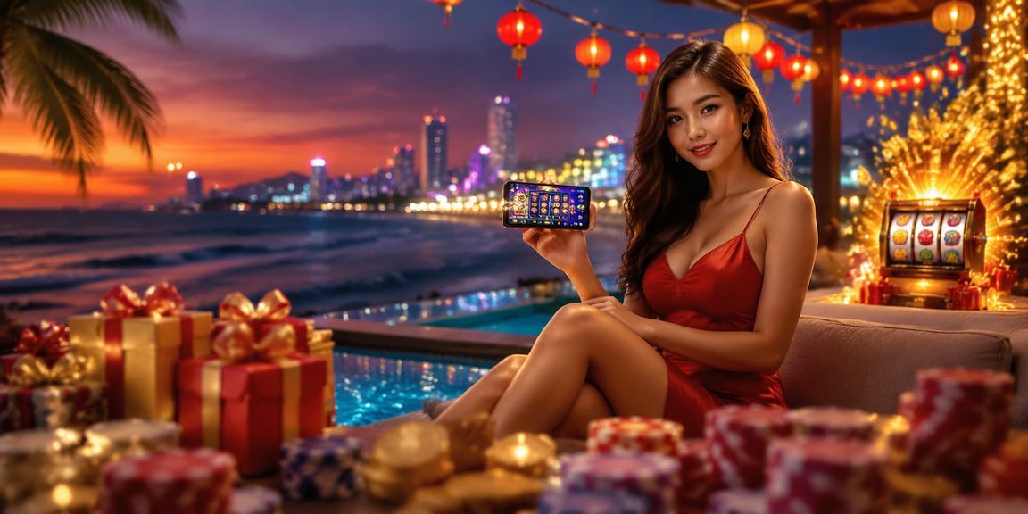 Người chơi Đà Nẵng thư giãn bên bãi biển và chơi slot game trên điện thoại