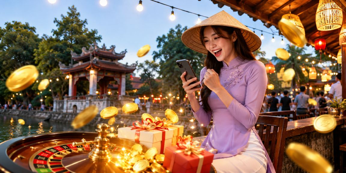 Bàn roulette tại Hà Nội với chiếc nón lá truyền thống bên cạnh