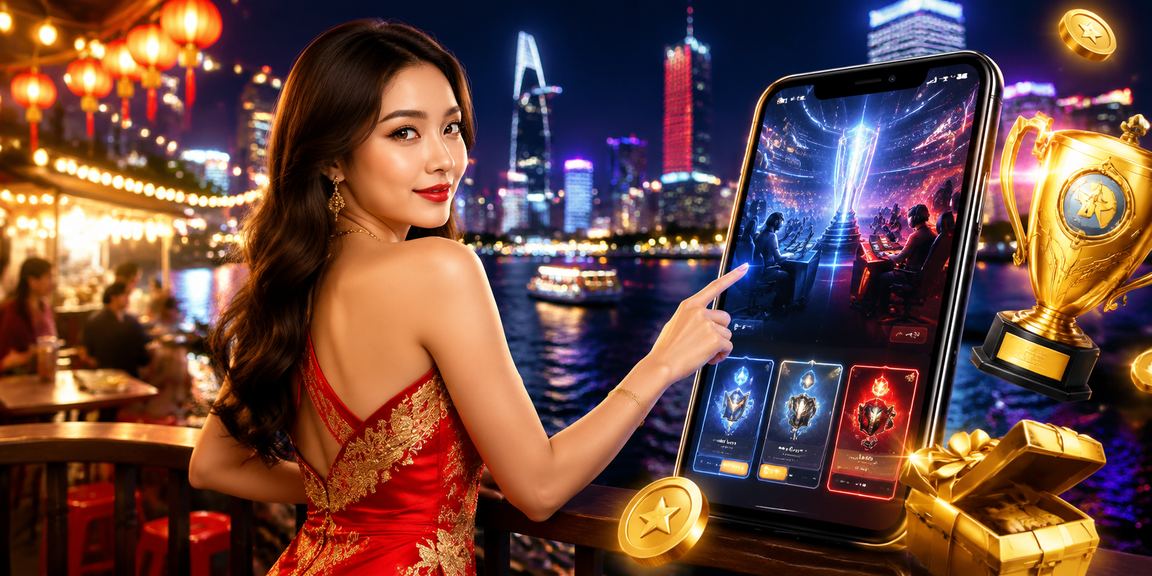 Khung cảnh khu chợ đêm sôi động tại TP. Hồ Chí Minh, nơi văn hoá esports và cá cược trực tuyến phát triển mạnh