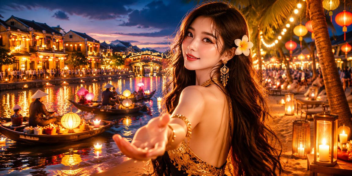 Khung cảnh đèn lồng tại Casino Hội An