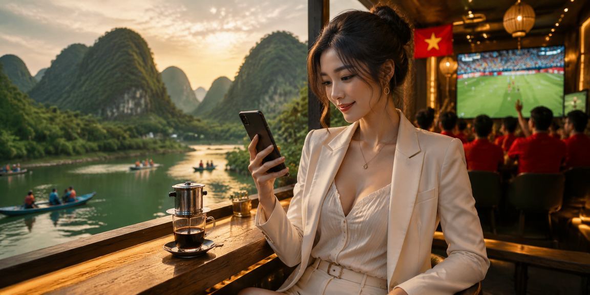 Người dùng tại Ninh Bình chơi bắn cá trên điện thoại trong quán cà phê